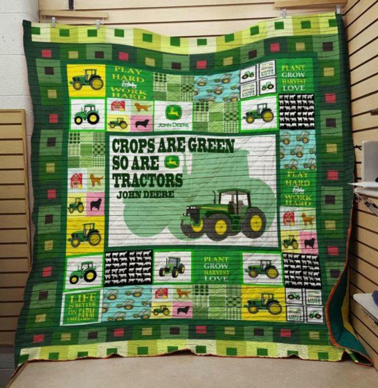Personalized Play Hard Word Hard Farm Quilt Bedding Set - Suitable for Home Decoration and Family Gifts