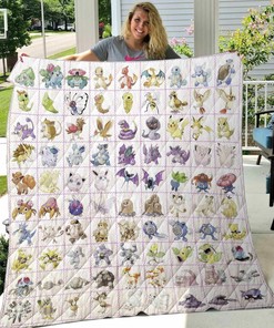 Personalized Pokemon Quilt Bedding Set Blanket for Family Gifts