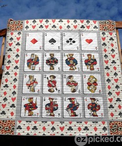 Personalized Poker Cards Quilt Bedding Set - Great Gifts for Family