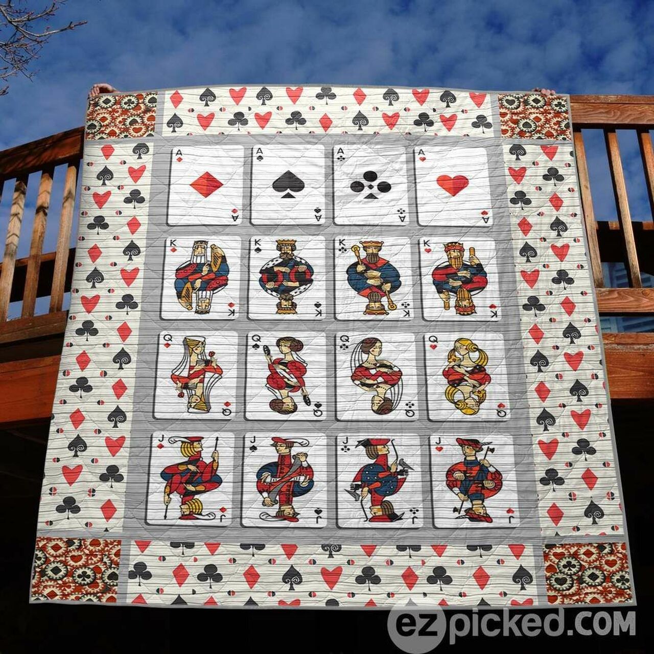 Personalized Poker Cards Quilt Bedding Set - Great Gifts for Family
