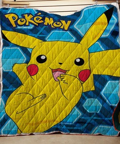 Personalized Pokmon Pikachu Quilt Blanket Bedding Set, Perfect for Bedroom Decor and Family Gifts
