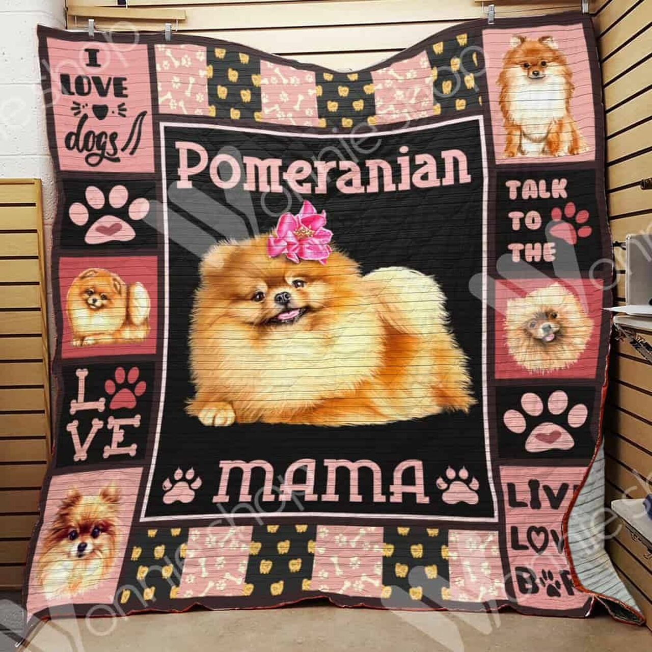 Personalized Pomeranian Dog Quilt Bedding Set for Home Decoration and Family Gifts