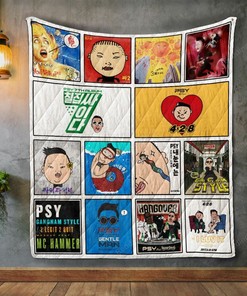 Personalized Psy Album Covers Quilt Bedding Set for Home Decoration and Family Gifts