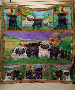 Personalized Pug Quilt Bedding Set Blanket - Perfect for Home Decoration and Family Gifts