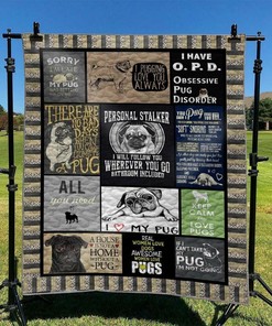Personalized Pug Quilt Bedding Set Blanket for Home Decoration and Family Gifts