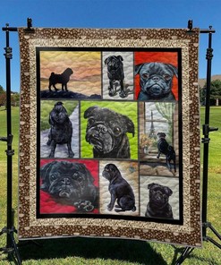 Personalized Pug Quilt Bedding Set - Ideal for Home Decoration and Family Gifts
