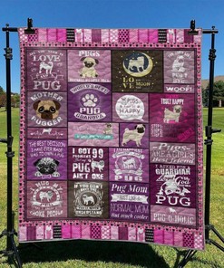 Personalized Pug Quilt Blanket Bedding Set - Great for Home Decoration and Family Gifts