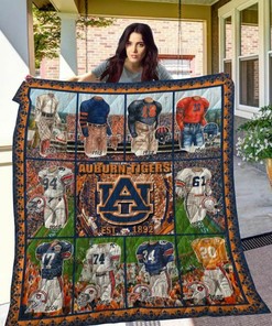 Personalized Quilt Bedding Set Blanket with Auburn Tigers Design for Home Decoration and Family Gifts