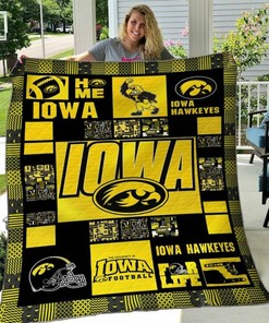 Personalized Quilt Bedding Set Blanket with Iowa Hawkeyes Print for Home Decoration and Gifts