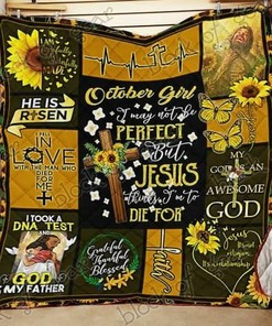 Personalized Quilt Bedding Set Blanket with October Girl Jesus Design for Home Decoration and Gifts
