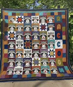 Personalized Raccoon Quilt Bed Set Blanket - Great Gifts for Family