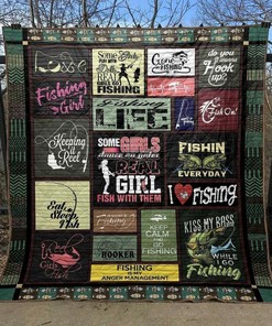 Personalized Reel Girls Fish Quilt Bedding Set for Bedroom Decor