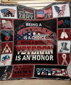 Personalized Retired Veteran Quilt Bed Set Blanket - Great for Bedroom Decoration and Family Gifts