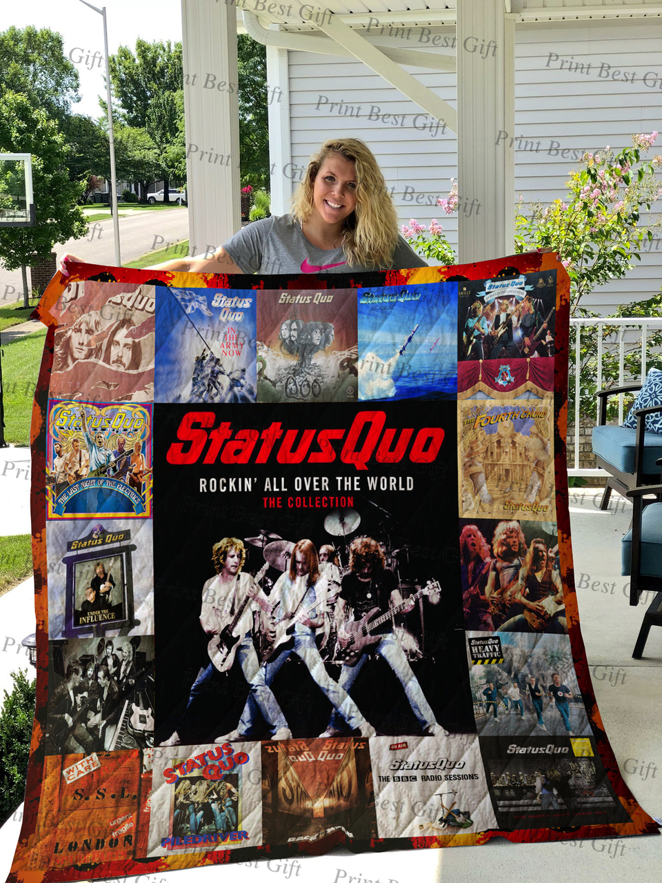 Personalized Rick Parfitt Albums Cover Poster Quilt Bedding Set - Great for Bedroom Decoration and Family Gifts