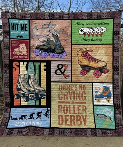 Personalized Roller Skate Quilt Bedding Set - Great for Bedroom Decor and Family Gifts