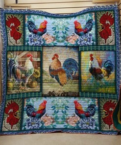 Personalized Rooster Quilt Blanket Bedding Set - Great for Home Decoration and Family Gifts