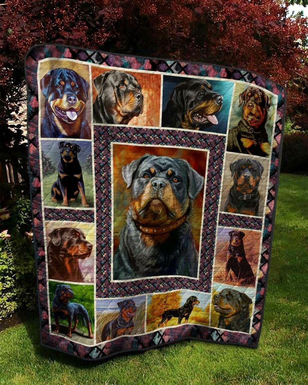Personalized Rottweiler Quilt Bedding Set - Great for Bedroom Decoration and Family Gifts