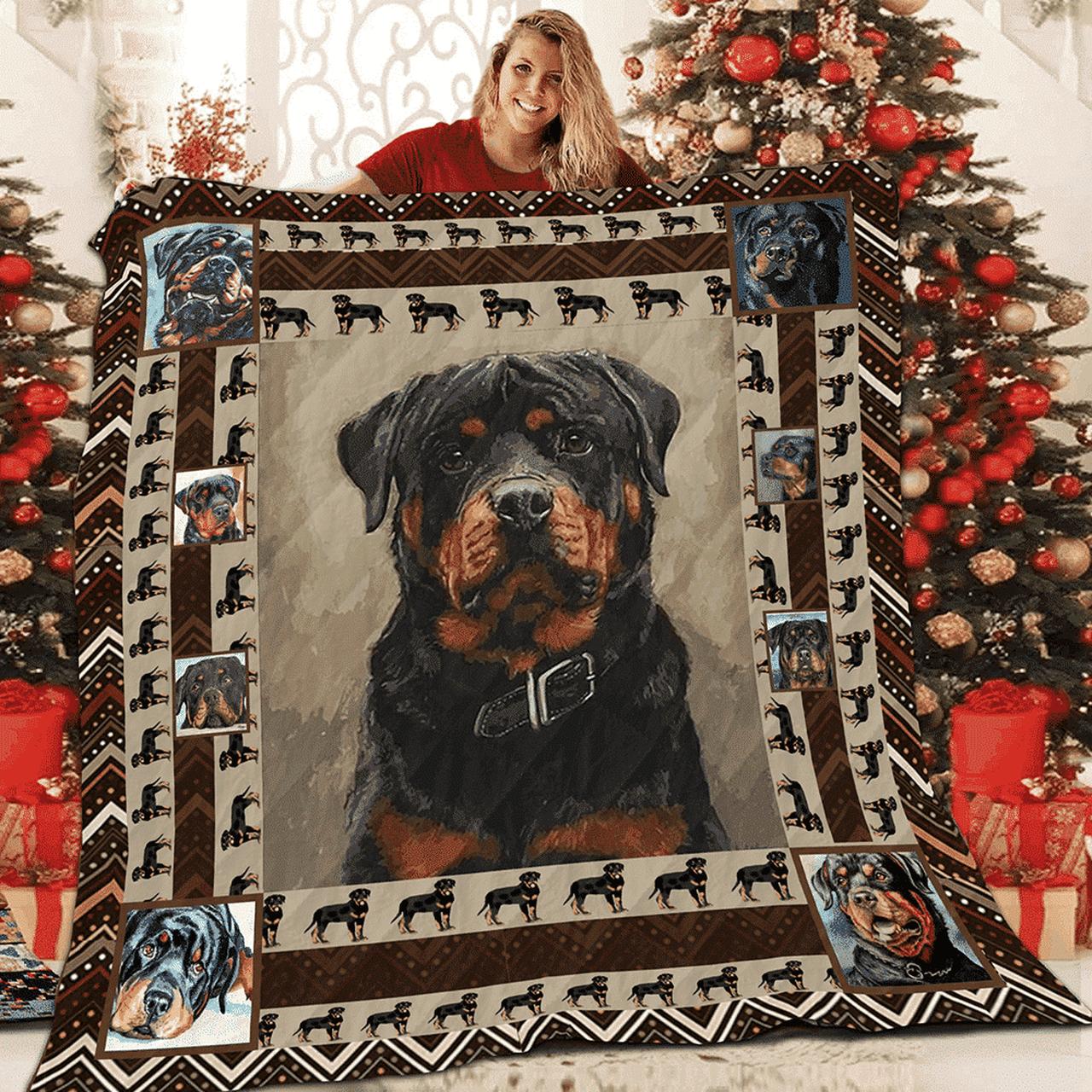 Personalized Rottweiler True Friend Quilt Bedding Set for Home Decoration and Family Gifts