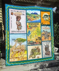 Personalized Rwanda Blanket Quilt Bedding Set for Bedroom Decor and Family Gifts