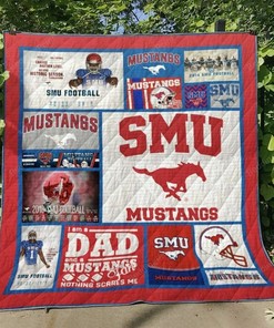 Personalized SMU Mustangs Quilt Bedding Set, Great for Bedroom Decoration and Family Gifts