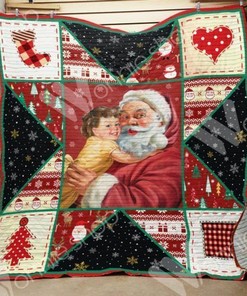 Personalized Santa Christmas Quilt Bed Set Blanket for Picnic Hobby