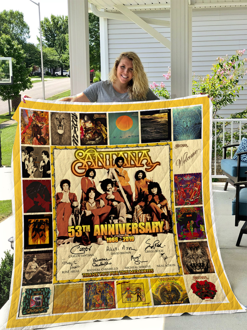 Personalized Santana Band Quilt Bed Set Blanket - Great for Bedroom Decor and Family Gifts