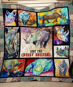 Personalized Save The Chubby Unicorns Quilt Blanket Bedding Set - Perfect for Bedroom Decor and Family Gifts