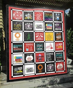 Personalized Science Quilt Blanket Bedding Set, Great for Bedroom Decor and Family Gifts