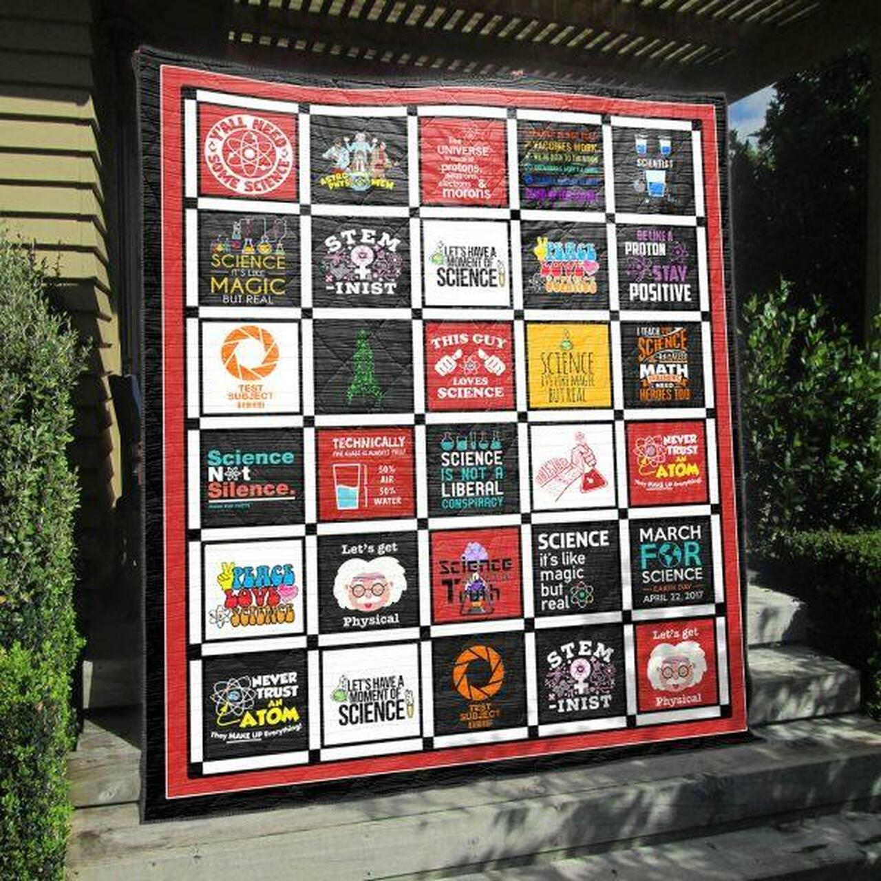 Personalized Science Quilt Blanket Bedding Set, Great for Bedroom Decor and Family Gifts