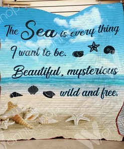 Personalized Sea Quilt Bedding Set Blanket - Perfect for Home Decoration and Family Gifts