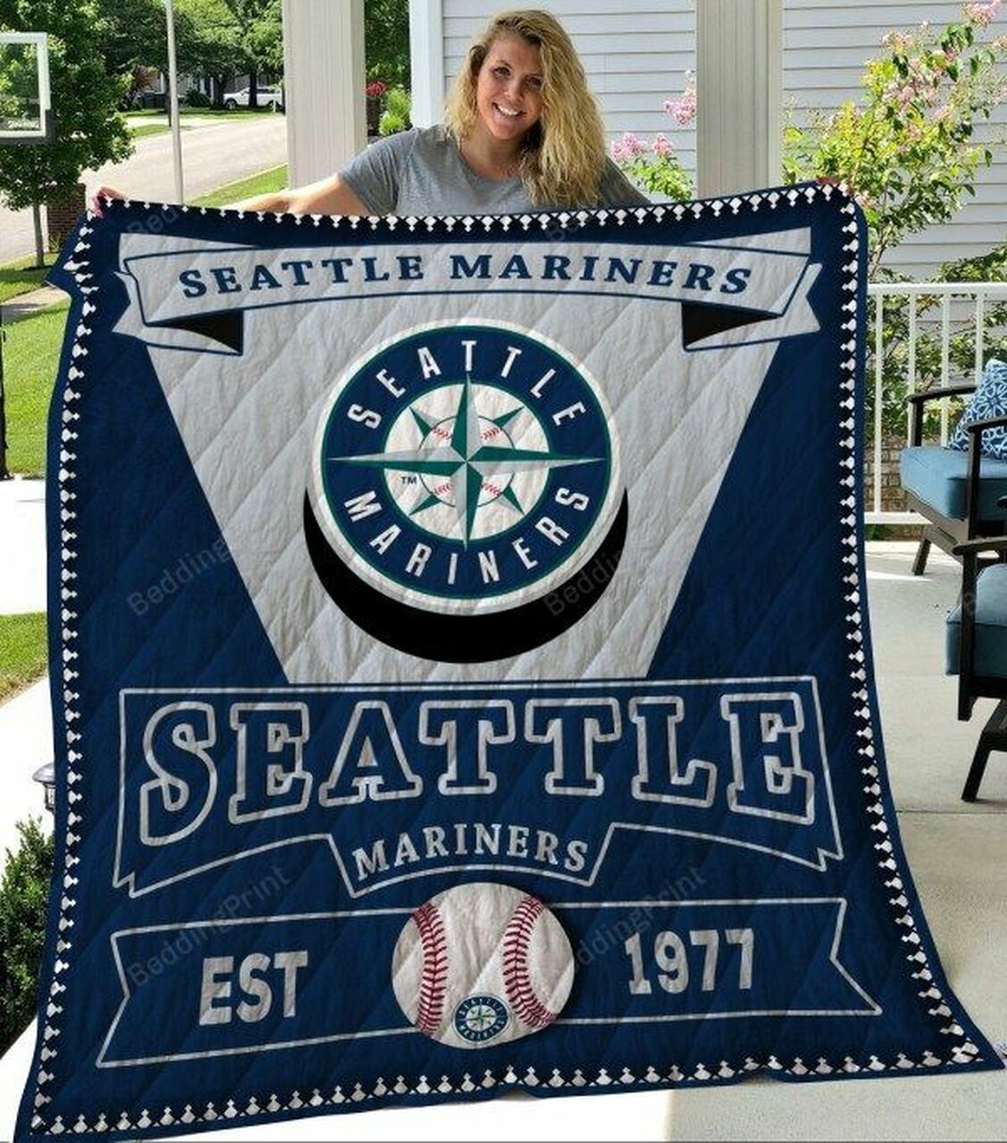 Personalized Seattle Mariners Quilt Bedding Set Blanket - Gifts for Fans and Family
