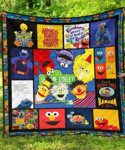 Personalized Sesame Street Quilt Bedding Set - Great for Bedroom Decor and Family Gifts