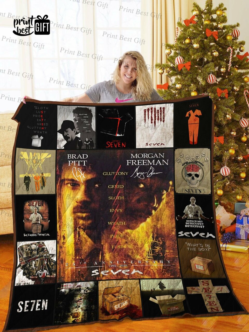 Personalized Seven Poster Quilt Bedding Set Great for Bedroom Decor and Family Gifts