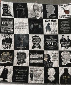 Personalized Sherlock Quilt Bedding Set Blanket Great for Bedroom Decor and Family Gifts