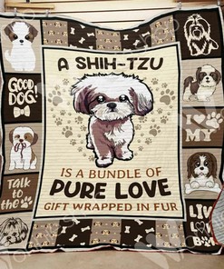 Personalized Shih Tzu Dog Quilt Bed Set Great for Bedroom Decor and Family Gifts