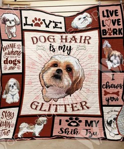 Personalized Shih Tzu Dog Quilt Blanket Great Gifts for Family