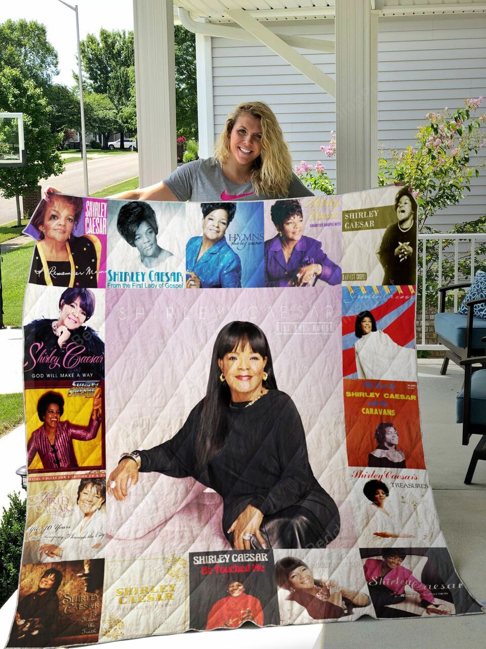 Personalized Shirley Caesar Albums Quilt Bedding Set - Great for Bedroom Decor and Family Gifts