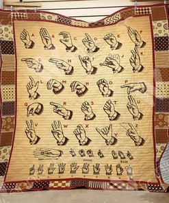 Personalized Sign Language Quilt Bedding Set for Bedroom Decor