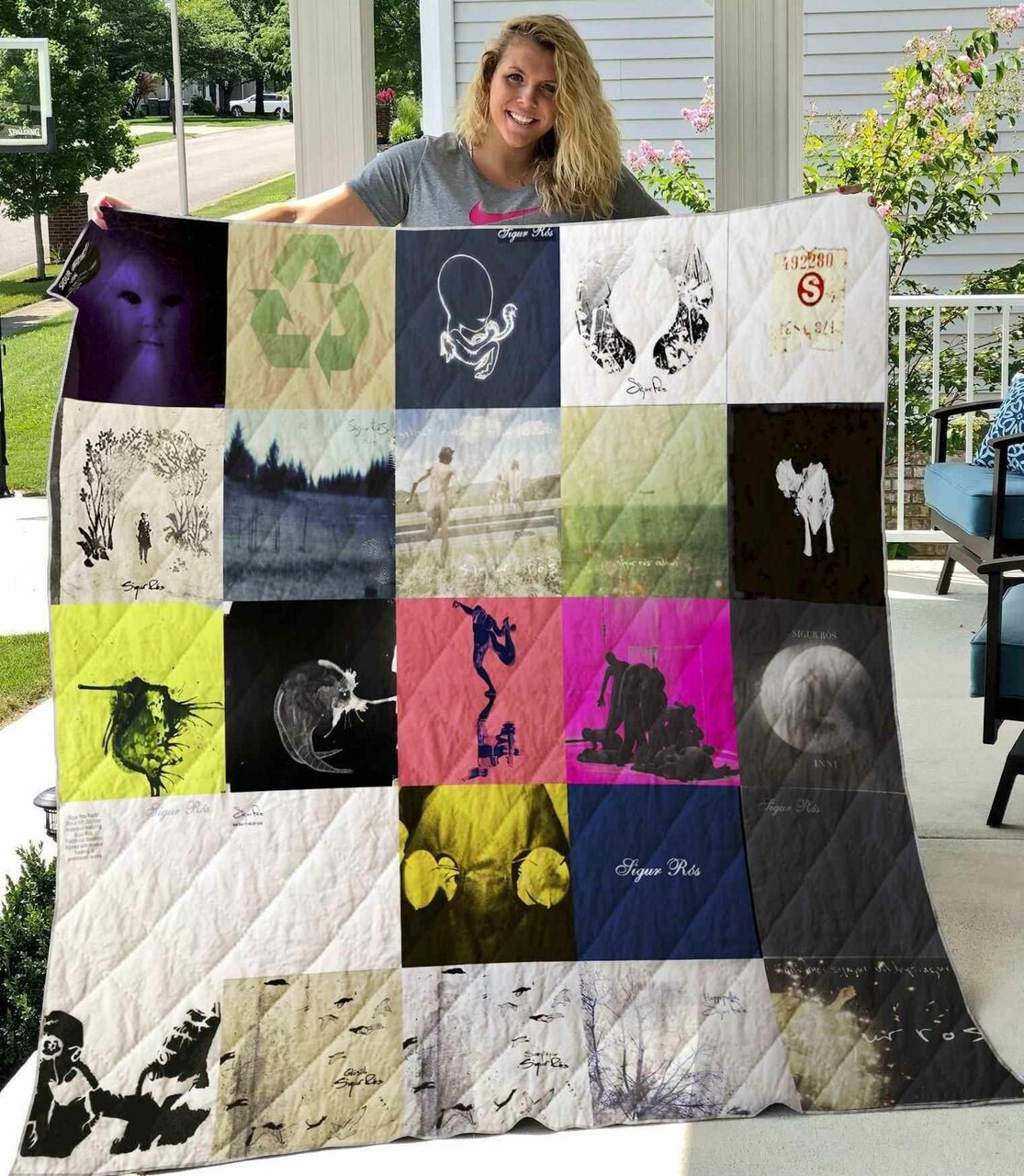 Personalized Skiing Ski Season Quilt Bedding Set for Home Decor and Picnics, Great Gifts for Family