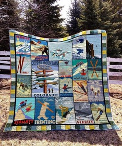 Personalized Skiing Tg130702A Tbg Quilt Blanket Bedding Set, Great for Home Decoration and Family Gifts
