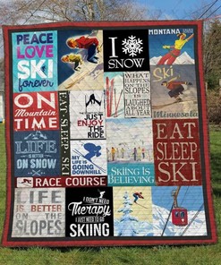 Personalized Skiing Ver2 Blanket Quilt Bedding Set - Great for Bedroom Decoration and Family Gifts