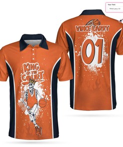 Personalized Skull King Of The Court Basketball Custom Name Number Polo Shirt