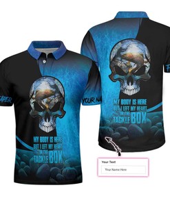 Personalized Skull My Body Is Here But I Left My Heart Polo Shirt #H