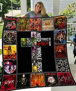 Personalized Slayer Band Quilt Bedding Set Blanket for Home Decor and Picnics, Great Gifts for Family