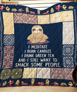 Personalized Sloth Think of You Quilt Bedding Set Blanket for Home Decoration and Gifts