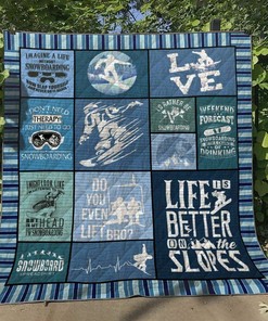 Personalized Snowboarding Quilt Bedding Set - Great for Bedroom Decor and Family Gifts