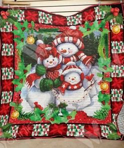 Personalized Snowman Christmas Quilt Blanket Bedding Set for Home Decoration, Perfect for Bedroom Decor and Family Gifts
