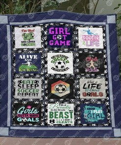 Personalized Soccer Is My Life Quilt Bedding Set, Great for Bedroom Decoration and Family Gifts
