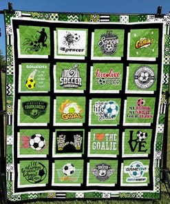 Personalized Soccer Ye060703A Tbg Quilt Blanket Bedding Set, Great for Home Decoration and Gifts for Family