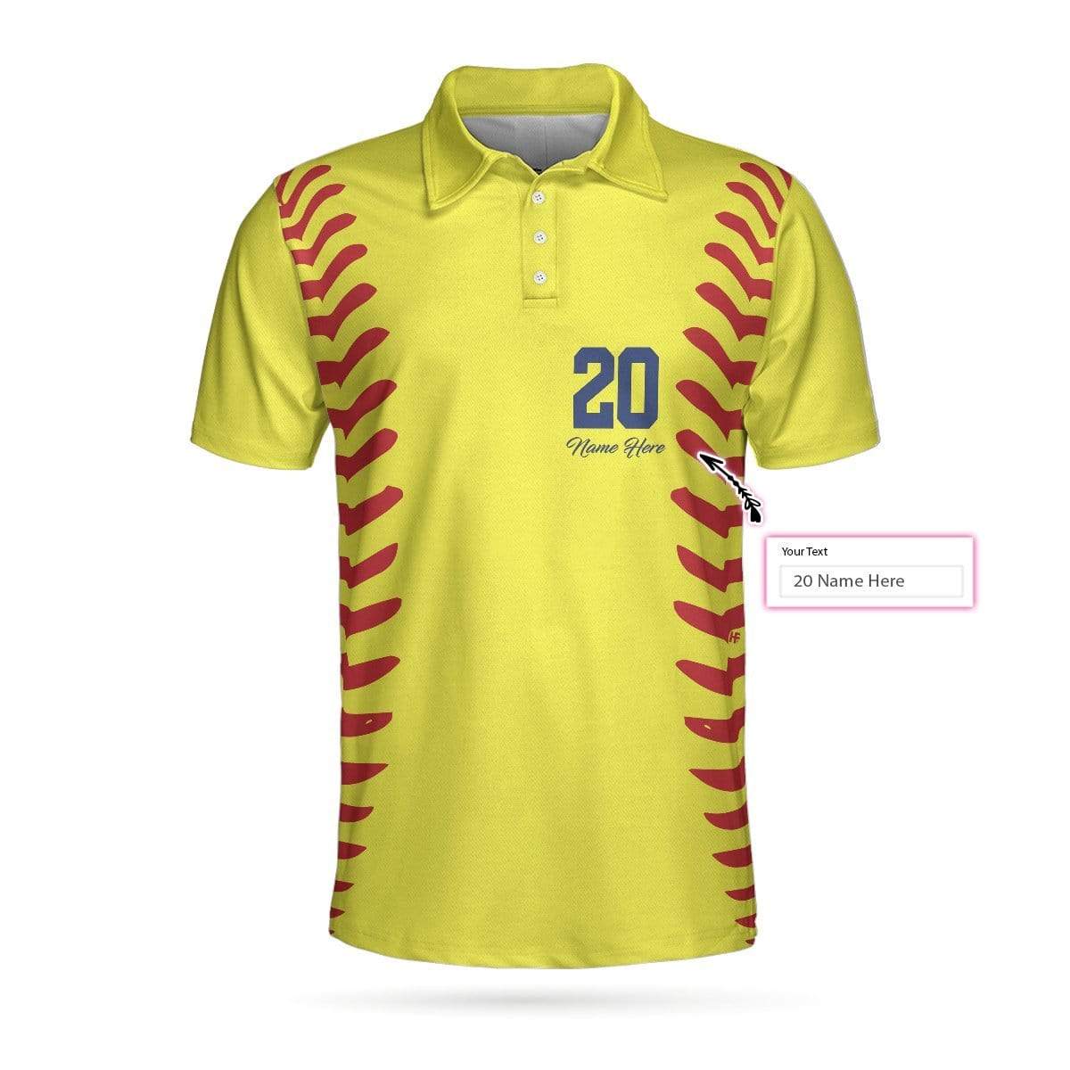 Personalized Softball Name And Number Short Sleeve Custom Polo Shirt